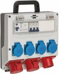 Wandverteiler 400V 16A IP44 3x LS 230V 16 A, 1xFI 40 A 4-polig 30mA