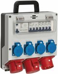 Wandverteiler 4 32 IP44 4x LS 230V 16 A, 1xLS 400V 16 A, 1xFI 40 A 4-polig 30mA