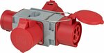 Kreuzverteiler CEE400V 32A 3fach Stecker CEE + 3x Steckdosen CEE