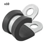 Kabelklemme 10 mm mit Gummischutz x10 stuck