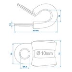 Kabelklemme 10 mm mit Gummischutz x10 stuck