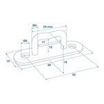 Planenose rechteckig 24mm