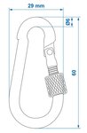 Metallkarabiner 6x60mm mit Schraubverschluss x10 Stuck