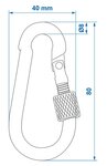 Metallkarabiner 8x80mm mit Schraubverschluss x10 Stuck