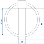 Splintbolzen 8mm mit Ring x10 Stuck