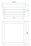 Endkappe 40x40mm x10 stuks