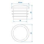 Endkappe Ø25mm x10 stuks