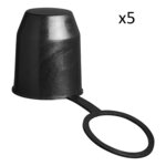 Anhangerkupplungskappe Kunststoff mit Ring x5 Stuck
