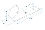 Schraubhaken Metall 72 x 21 x 2 mm x5 Stuck