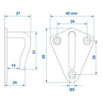 Seilhaken Metall 40x45mm geschweißt x10 stuck