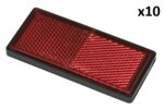 Reflektor rot 85x39mm selbstklebend mit Grundplatte x10 stuck
