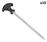 Zelthering 20,5 cm aus verzinktem Stahl zum Einschrauben x10 Stuck