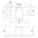 Seilhaken aus Metall 65x27 mm gebogen x10 Stuck