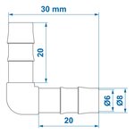 Schlauchtulle Winkel 8 mm x10 Stuck