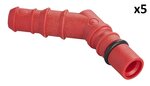 Schlauchtulle mit O-Ring fur 10/12 mm Schlauche rot x5 Stuck