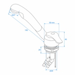 Keramik Einhebelmischer Samba Durchmesser 39 mm Chrom x5 Stuck