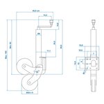 Stutzrad 60 mm Metallfelge mit Gummireifen 200 x 50 mm klappbar