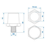 Schraubbare Batteriepole-Set (+) und (-) aus Messing M8