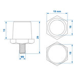 Schraubbare Batteriepole-Set (+) und (-) aus Messing M6