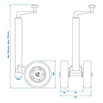 Doppel-Stutzrad 48 mm mit Vollgummireifen aus Naturkautschuk 200 x 50 mm