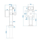 Stutzfuß 60x60 mm kippbar SF60 D85 SW19 360–595 mm 1350 kg