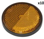 Oranger Reflektor 58 mm selbstklebend mit Grundplatte x10 Stuck