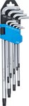 Winkelschlussel-Satz extra lang T-Profil (fur Torx) mit Bohrung T10 - T50 9-tlg