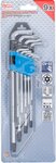 Winkelschlussel-Satz extra lang T-Profil (fur Torx) mit Bohrung T10 - T50 9-tlg