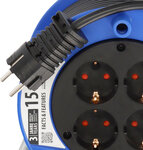 Kabeltrommel schwarz 15 m H05VV-F 3G1,5