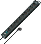 Steckdosenleiste 10-fach schwarz 3m H05VV-F 3G1,5