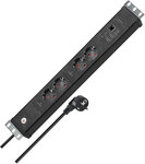 Steckdosenleiste 2-fach schwarz 3 m H05VV-F 3G1,5 19-Format