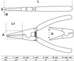 Sicherungsringzange gerade fur Außenringe, 180 mm
