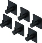 Handtuch-Haken-Satz schwarz selbstklebend 6-tlg