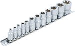 Steckschlüssel-Einsatz-Satz E-Profil Antrieb Innenvierkant 6,3 mm (1/4) (3/8) 12-tlg