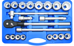 Steckschlüssel-Satz Antrieb 20 mm (3/4) Zollgrößen 21-tlg
