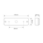 Rucklicht 12 24V 2 Funktionen 135x38mm LED mit Halter schwarz