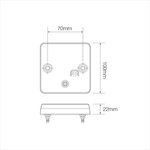 Rucklicht 12 24V 4 Funktionen 100x100mm LED
