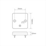 Rückleuchte 12/24V 4 Funktionen 100x100mm LED