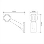 Umrissleuchte 12/24V rot/weiß 166x193mm LED rechts