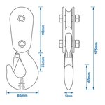 Seilrolle mit Haken fur elektrische Seilwinde