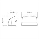 Kennzeichenleuchte 12/24V 70x42mm LED 2P. für 343871/72