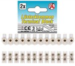 Lusterklemmen 2,5 mm² 3 Amp. 2 Stuck 12er Block