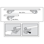 Dachrelingtrager 120cm Aluminium 90kg