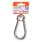 Karabiner 100x10mm  mit geschlossener ose  A4 Edelstahl AISI 316  1.150 daN