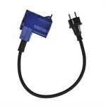 Verlangerungskabel 40cm von Schukostecker auf gewinkelten CEE-Gegenstecker + Schukosteckdose
