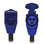 Verlangerungskabel 40cm von Schukostecker auf gewinkelten CEE-Gegenstecker + Schukosteckdose