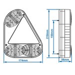 Rückleuchte 5 Funktionen 218x174mm rechts