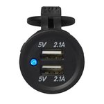 USB Unterputzdose doppelt Typ A 2x2100mA 12V 24V