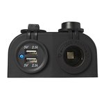 Aufputz-Set: DIN-Buchse + USB-Anschluss doppelt Typ A 2x2100mA