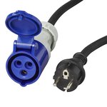 Adapterkabel 150cm 3x2,5mm² von Schuko Stecker nach CEE